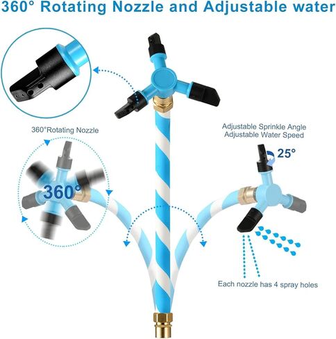 Tatub Trampoline Sprinkler for Kids - Summer Water Sprinkler for Trampoline, Outdoor Waterpark Trampoline Accessories for Boys Girls and Adults in Kuwait