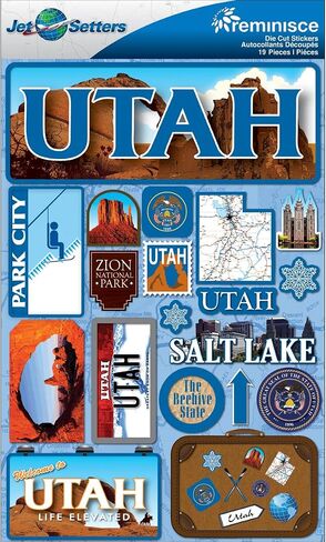 ملصقات ثلاثية الأبعاد للولاية جيت سيترز 11.43 سم × 19.05 سم - utah in Saudi Arabia