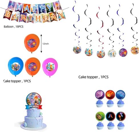 لوازم حفلات أعياد الميلاد من Crazy Elements City، 132 قطعة من ديكورات حفلات أعياد الميلاد بما في ذلك المصاصات وأغطية الكب كيك واللافتات وأغطية الكعك والأطباق والأكواب ومفارش المائدة والبالونات والخلفيات، in Kuwait