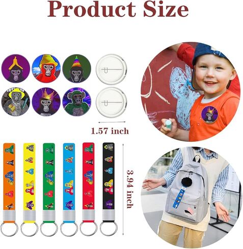 86 قطعة من لوازم حفلات اعياد الميلاد من غوريلا، زينة عيد ميلاد لعبة الواقع الافتراضي، هدايا حفلات الغوريلا تتضمن 12 سوار، 12 دبوس زر، 12 سلسلة مفاتيح، 50 ستيكر لاصق لحفلات اعياد الميلاد للاولاد in Kuwait