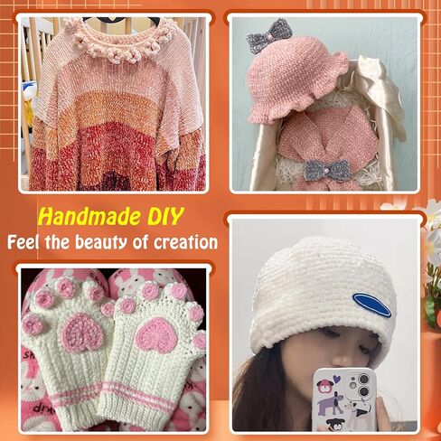 TLKKUE خيوط شانيل مكتنزة (7 أونصة/200 جرام)، 3 خيوط من خيوط الغزل الناعمة من خيوط شانيل المخملية للحياكة والحياكة غزل بطانية سميكة لوسادة ملابس قبعة الأحذية (أسود) in Kuwait