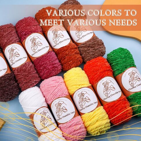 TLKKUE خيوط شانيل مكتنزة (7 أونصة/200 جرام)، 3 خيوط من خيوط الغزل الناعمة من خيوط شانيل المخملية للحياكة والحياكة غزل بطانية سميكة لوسادة ملابس قبعة الأحذية (أسود) in Kuwait