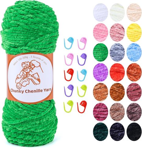 TLKKUE خيوط شانيل مكتنزة (7 أونصة/200 جرام)، 3 خيوط من خيوط الغزل الناعمة من خيوط شانيل المخملية للحياكة والحياكة غزل بطانية سميكة لوسادة ملابس قبعة الأحذية (أسود) in Kuwait