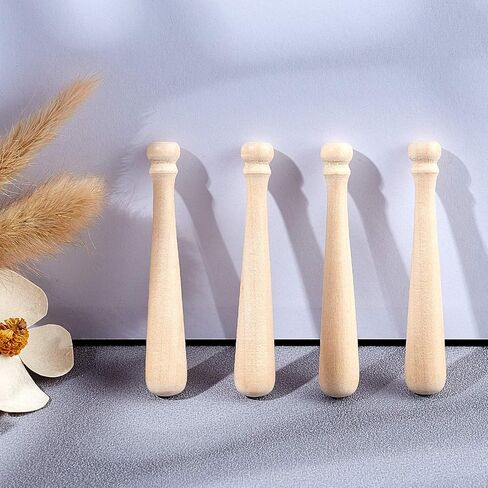 OLYCRAFT 60pcs Unfinished Mini Wooden Baseball Bats 3 Inch Half Drilled Natural Wood Baseball Bat Unpainted Baseball Bat Beads for Keychain Accessories, Action Figures, DIY Craft Projects in Saudi Arabia