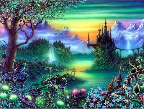 MXJSUA DIY 5D Full Square Diamond Painting Magicest by Number Kits for Adults, Diamond Painting Kits Round Full Drill Diamond Art Kit Picture Craft for Home Wall Art Decor 12x16 inch in Saudi Arabia