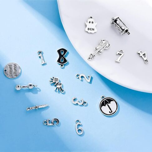 Umbrella Academy Charm for Jewelry Making, Original Design TV Movies Silver Plated Metal Pendants for Jewelry Making, Charms for Bracelet Necklace Earrings Crafting Making, Metal, no in Kuwait