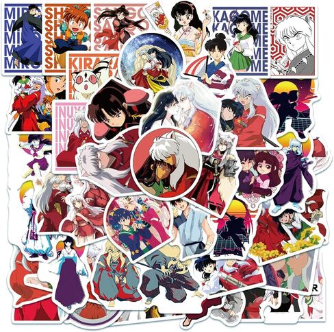 Joyxiwa 50 ملصقات الرسوم المتحركة اليابانية أنيمي سيارة الغيتار الديكور حقيبة الهاتف المحمول ملصق الكتابة على الجدران مقاوم للماء in Kuwait