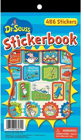 Eureka Back to School Dr. Seuss Cat in Hat Sticker Book for Teachers and Kids, 100+ pcs in Saudi Arabia