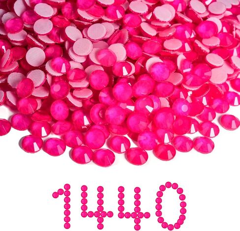أحجار الراين الإصلاحية من BLINGINBOX، 1440 قطعة من أحجار الراين الإصلاحية الساخنة للحرف اليدوية والملابس والديكور والنيون الوردي SS20 in Kuwait