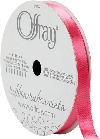 Offray شريط ساتان وشريط زخرفي ذو وجه واحد عريض 1/2 بوصة، إجمالي 21 قدم، أبيض عتيق in Kuwait