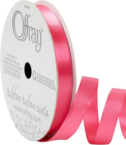 Offray شريط ساتان وشريط زخرفي ذو وجه واحد عريض 1/2 بوصة، إجمالي 21 قدم، أبيض عتيق in Kuwait