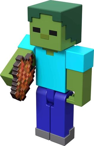 Minecraft Craft-A-Block Zombie Figure, Authentic Pixelated Video-Game Characters, Action Toy to Create, Explore and Survive, Collectible Gift for Fans Age 6 Years and Older in Saudi Arabia