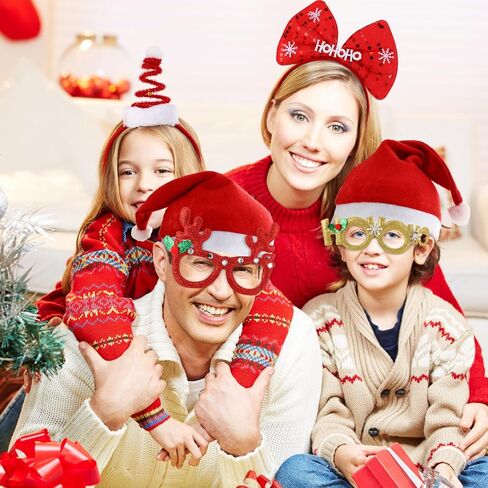 Yuxung 48 قطعة إطار نظارات عيد الميلاد عيد الميلاد عصابات رأس عيد الميلاد مجموعة قبعات الشعر هوب نظارات سانتا قبعة عيد الميلاد الديكور عيد الميلاد لوازم الحفلات الديكور لعيد الميلاد لوازم الحفلات هدايا العطلات in Saudi Arabia