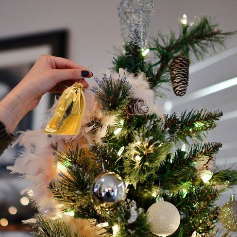 حقائب هدايا ذهبية من إتش آر إكس تحتوي على 100 قطعة، 12.7 سم × 17.78 سم، حقائب مجوهرات للحفلات ولحفلات الزفاف وعيد الميلاد والحلوى in Kuwait