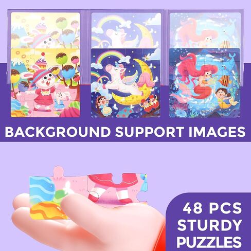 Magnetic Puzzles for Kids Ages 4-8, 3 in 1 Dinosaurs Magnet Jigsaw Puzzle Book, Kids Travel Puzzles Toys, Preschool Learning Toy for Kids 3-8 Year (Dinosaurs) in Saudi Arabia