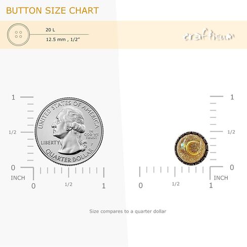 Craftisum Glass Crescent Moon Sewing Shank Buttons 20 Pcs - 12.5mm, 1/2" in Saudi Arabia