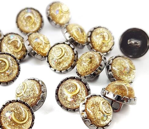 Craftisum Glass Crescent Moon Sewing Shank Buttons 20 Pcs - 12.5mm, 1/2" in Saudi Arabia