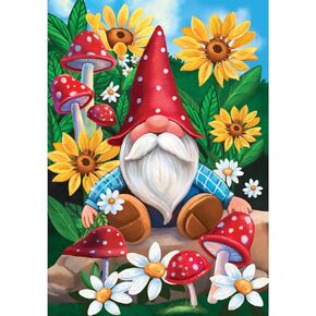 مجموعات الطلاء الماسي NAIMOER Gnomes للبالغين - جنوم الحفر الكامل مع مجموعات الطلاء الماسية لعباد الشمس، DIY 5D الماس اللوحة الربيع الفطر الماس مجموعات الفن الحرفية لديكور جدار المنزل 30x40 سم in Kuwait