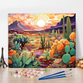 Adult Paint by Number Kits Floral, Flower Painted with Gold Paint by Numbers DIY Paint by Numbers Kit for Adults, Paint by Number on Canvas Acrylic Paint for Home Decor 16x20 inch Without Frame