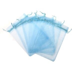 KUPOO مجموعة من 50 7" x 9" جراب قوي من الأورجانزا هدية لحفل زفاف قوي حقيبة حلوى (أزرق سماوي) in Kuwait