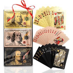 Magic Kiss Waterproof Gold and Silver Foil Poker Playing Cards, Deck of Plastic Playing Cards Gift (Gold 1 Deck) in Saudi Arabia