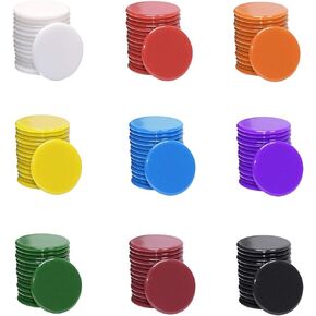 Shapenty 3/4Inch / 19mm Small Plastic Learning Counters Disks Chip Counting Discs Markers for Math Practice and Poker Chips Game Tokens with Storage Box, 9 Colors, 135PCS in Saudi Arabia