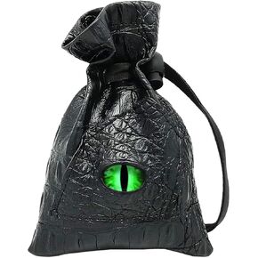 Haxtec Dragon Dice Bag Small Drawstring Leather DND Dice Pouch Storage Bag for D&D Dungeons and Dragons Gift, Coins and Accessories (Purple Eye) Patent Number D893867