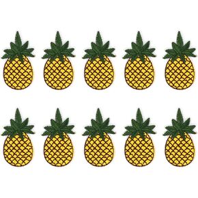 ديكور لامع من Healifty مصنوع من الحديد على الرقع المطرزة بالترتر والأناناس وسترات جينز وأكياس قماش تي شيرت وسترة وحقيبة قماش ملابس الكوع وديكور عيد الميلاد المخصص 10 قطع من ملصقات الأناناس in Kuwait