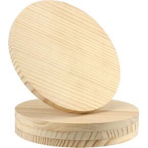 SINJEUN 4 Pack 12 Inches Round Wood Plaque, 3/4 Inch Thick Blank Wooden Hanging Sign, Unfinished Wood Boards with Hanging Hole for DIY Crafts