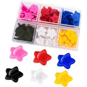 DUFEIMOY 60Pcs Star Rubber Pin Backs Locking, Locking Pin Backs with Storage Case, Pin Backs Pin Keepers for Brooch Tie Hat Badge Insignia, Multicolor Star-Shaped Pin Locks in Kuwait