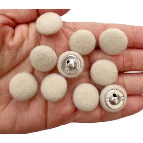 PEPPERLONELY 10PC Wool Covered Buttons with Shank Sew On for Clothes Dress Coat Jeans Decoration Crafts, 5/8 Inch, Red