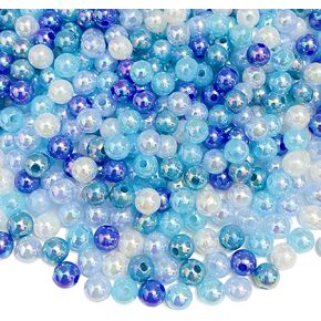 800pcs Pearl Beads 6mm Pearl Craft Beads Round Bulk Pearls for Bracelet Necklace Jewelry Making DIY Sewing Crafts Home Decoration Vase Filler (Light Pink AB) in Saudi Arabia