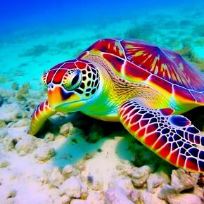 Rovepic 5D Diamond Painting Kits Turtles Animals Round Full Drill, DIY Paint with Diamonds Art Marine Life Crystal Rhinestone Cross Stitch for Home Office Wall Crafts Decorations 12×16 Inch in Kuwait