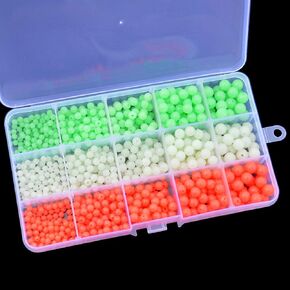 975pcs Assorted Plastic Round Fishing Beads Buffer Beads for Fishing Rigs 4mm 5mm 6mm 7mm 8mm (975pcs Soft Plastic Beads)
