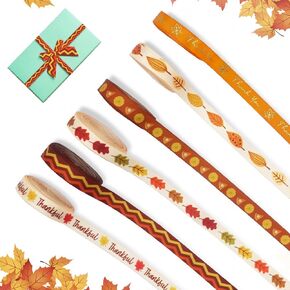 6 Rolls 30 Yards Fall Ribbons Autumn Harvest Ribbons Wave Polyester Satin Ribbon Thanksgiving Pumpkin Maple Leaf Orange Ribbon 3/8" Wide for Gift Wrapping DIY Crafts Fall Thanksgiving Decor
