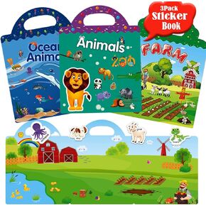 كتب ملصقات قابلة لإعادة الاستخدام للأطفال من عمر 2 إلى 4 سنوات، ملصقات كتب أنشطة المزرعة والمحيطات والحيوانات، ملصقات مقاومة للماء للمراهقات والبنات والأولاد ألعاب تعليمية تعليمية لمرحلة ما قبل المدرسة in Kuwait