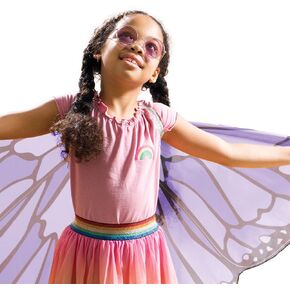 HearthSong Colorful Polyester Butterfly Wings Costume for Kids' Dress Up Imaginative Play, Orange in Kuwait