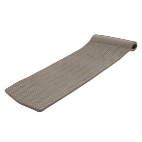 TRC Recreation Serenity 1.5" Thick Vinyl Coated Foam Pool Lounger Swim Float Mat with Roll Pillow for Head and Neck Support, Bronze