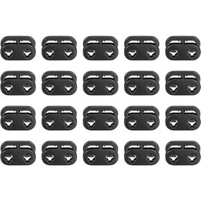 uxcell Spring Cord Lock End Toggle, 20Pcs Double Hole Spring Stopper Alloy Fastener Slider Toggles Clip for Drawstrings, Shoelaces, Bags (Gold,22.2x15.2mm)