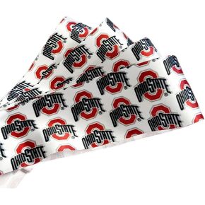 2.5" Ohio State Ribbon, Licensed by Offray Ribbon - Officially Licensed (White - 5 Yards (15 Feet))