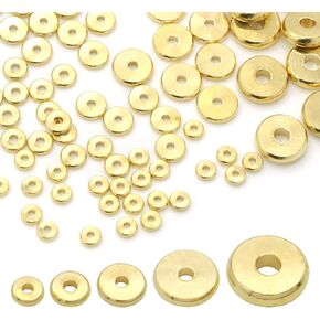 350 قطعة من الخرز النحاسي المباعد، 5 أحجام من الخرز المعدني المستدير المستدير لصنع DIY (4 مم، 5 مم، 6 مم، 8 مم، 10 مم) in Kuwait