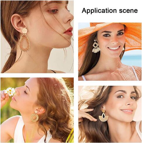 PH PandaHall 12pcs Rattan Woven Reed Cane Charms Connector Pendants Linking Rings Geometric Round Oval Bohemian Circle for Straw Wicker Braid Earrings Jewelry Making in Saudi Arabia