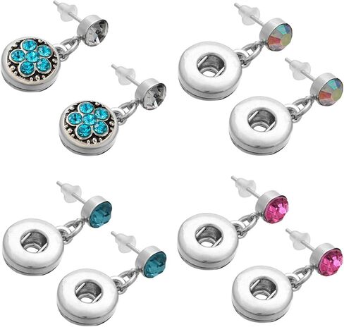 LKLDM 24PCS Mixed Style Rhinestones Snaps Jewelry Charms Ginger Buttons 18/20mm for Interchangeable Snaps Jewelry Making Women Teens Girls DIY Bracelets Necklaces Rings Brooch Accessories (Green) in Saudi Arabia