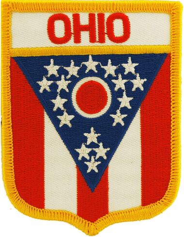 Ohio State Flag Shield Embroidered Patch, with Iron-On Adhesive in Saudi Arabia