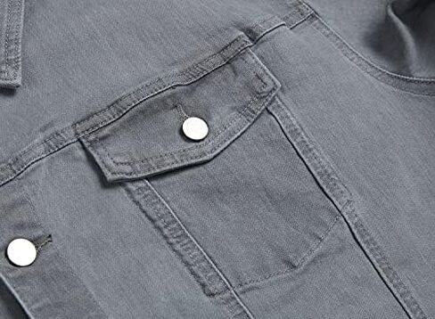 LAMKUKU Mens Denim Jacket Ripped Slim Jean Jacket Coat for Men in Kuwait