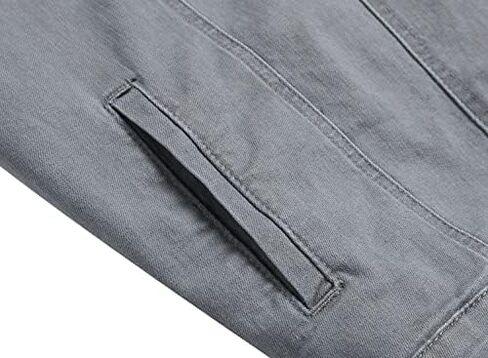 LAMKUKU Mens Denim Jacket Ripped Slim Jean Jacket Coat for Men in Kuwait