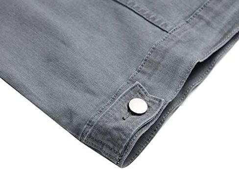 LAMKUKU Mens Denim Jacket Ripped Slim Jean Jacket Coat for Men in Kuwait