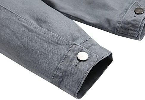 LAMKUKU Mens Denim Jacket Ripped Slim Jean Jacket Coat for Men in Kuwait