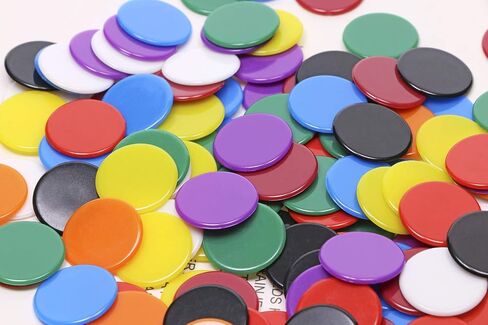 Shapenty 3/4Inch / 19mm Small Plastic Learning Counters Disks Chip Counting Discs Markers for Math Practice and Poker Chips Game Tokens with Storage Box, 9 Colors, 135PCS in Saudi Arabia