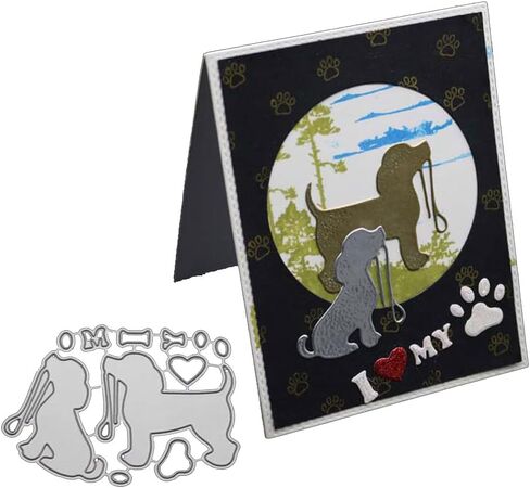 Die Cuts for Card Making, Metal Cutting Dies Animal Die Cuts Dog Dies for Album Scrapbooking Art Decor Paper Card DIY Craft in Kuwait